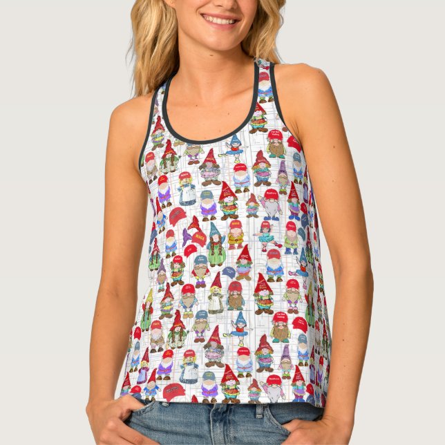 Caps, Hats, Gnomes & Politics Women's Tank Top (Front)
