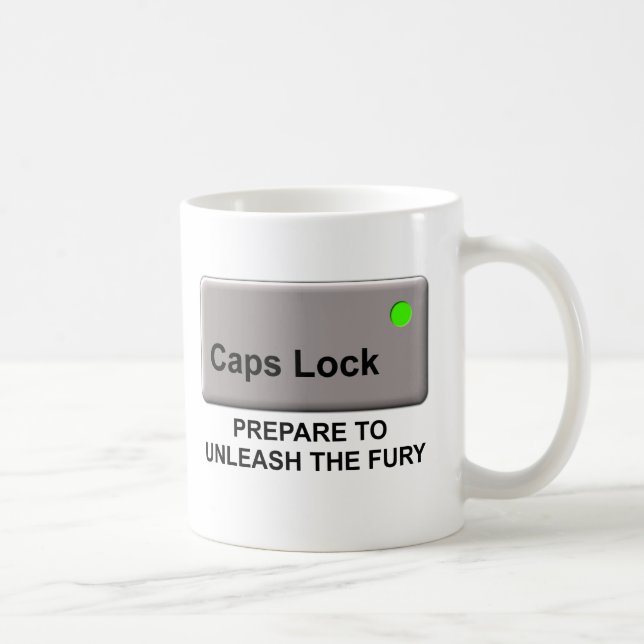 Caps Lock Fury Funny Mug Humor (Right)