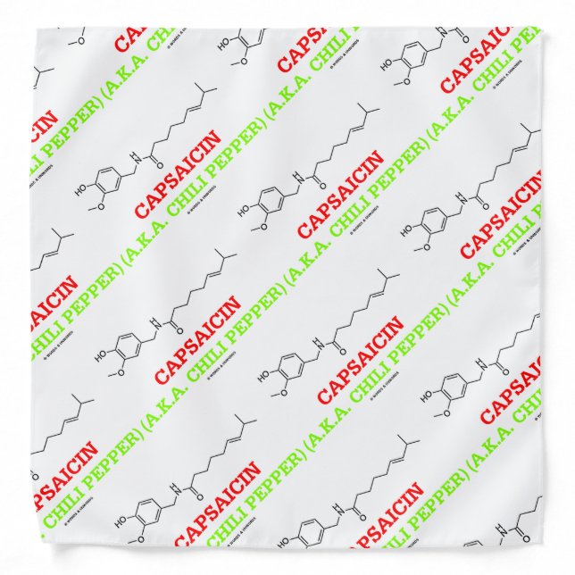 Capsaicin (A.K.A Chili Pepper) Chemical Molecule Bandana (Front)