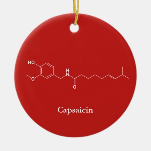 Capsaicin Molecule Chemistry Cute Chilli Lovers Ceramic Ornament