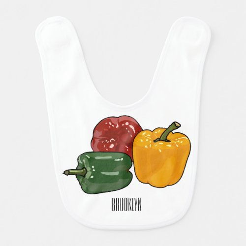 Capsicum cartoon illustration baby bib