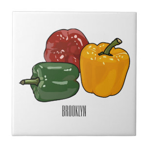 Capsicum cartoon illustration ceramic tile