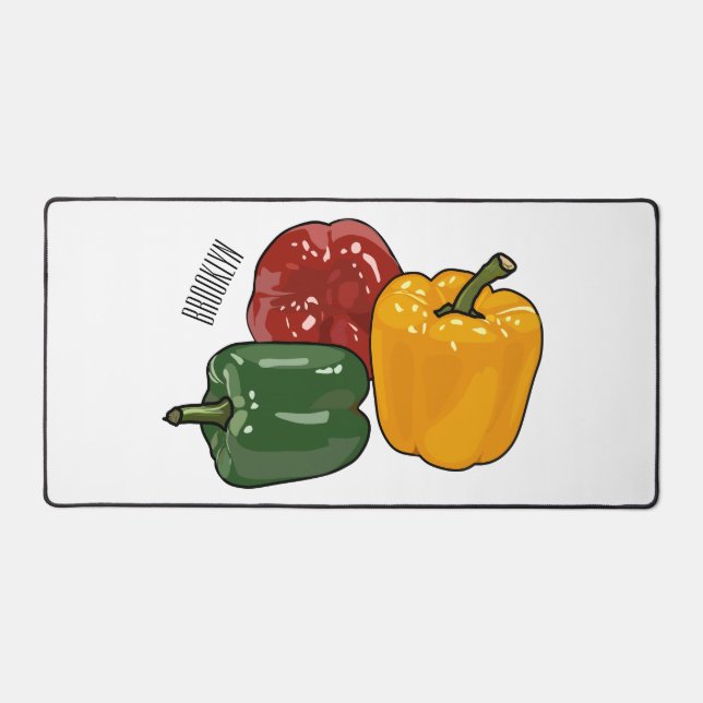 Capsicum cartoon illustration desk mat (Front)