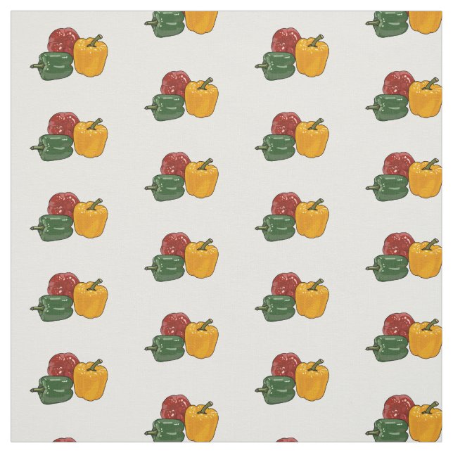 Capsicum cartoon illustration fabric (Swatch)