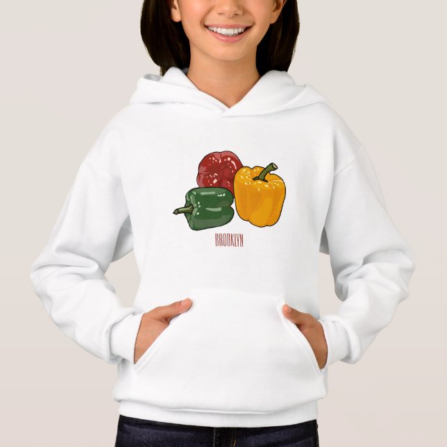 Capsicum cartoon illustration hoodie (Front)
