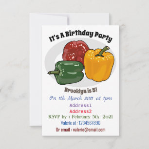 Capsicum cartoon illustration invitation