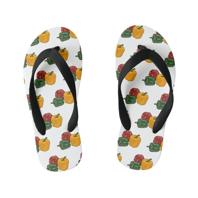 Capsicum cartoon illustration kid's flip flops (Footbed)