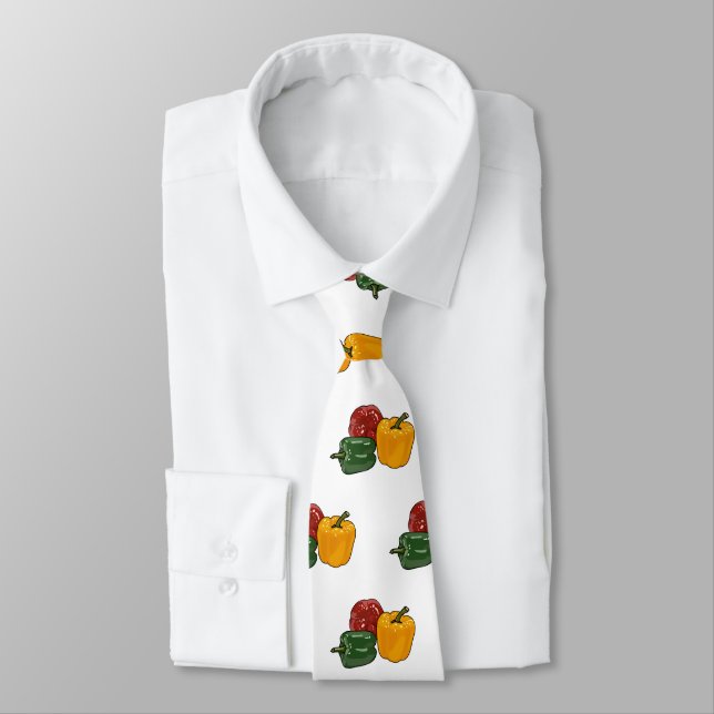 Capsicum cartoon illustration neck tie (Tied)