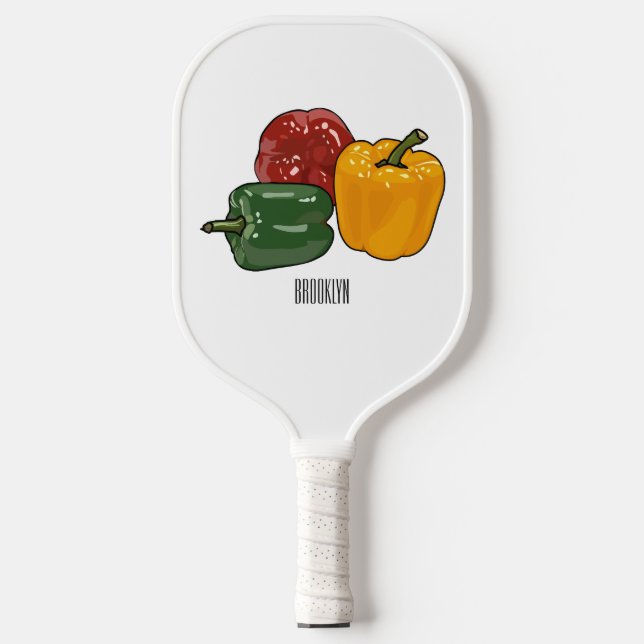 Capsicum cartoon illustration pickleball paddle (Front)