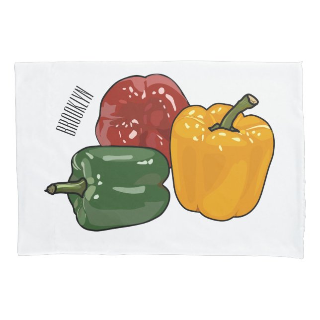 Capsicum cartoon illustration pillow case (Front)