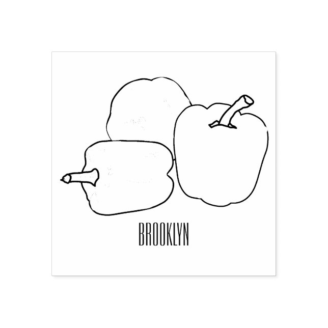 Capsicum cartoon illustration rubber stamp (Imprint)