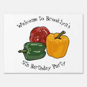 Capsicum cartoon illustration sign