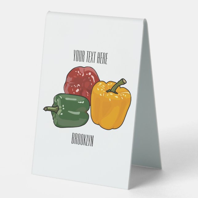 Capsicum cartoon illustration table tent (Front)