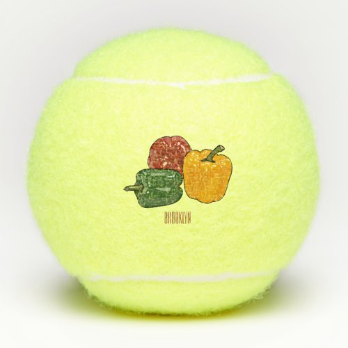 Capsicum cartoon illustration tennis balls