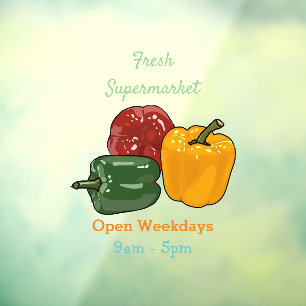 Capsicum cartoon illustration window cling