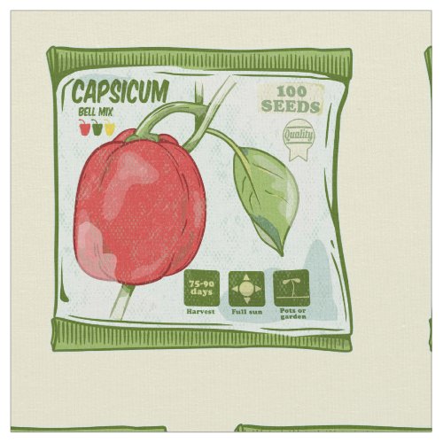 Capsicum Red bell pepper seeds Fabric