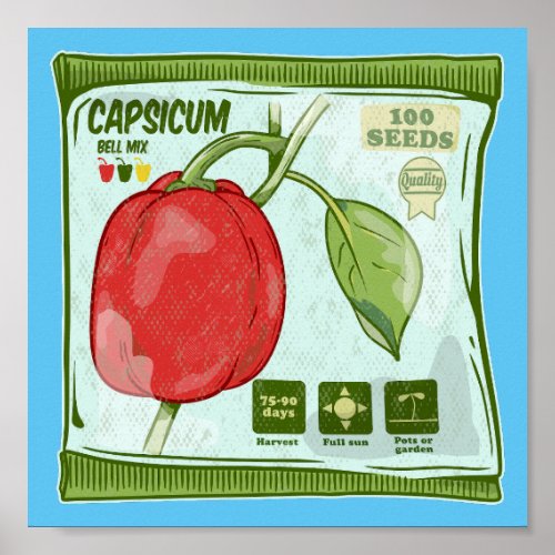 Capsicum Red bell pepper seeds Poster