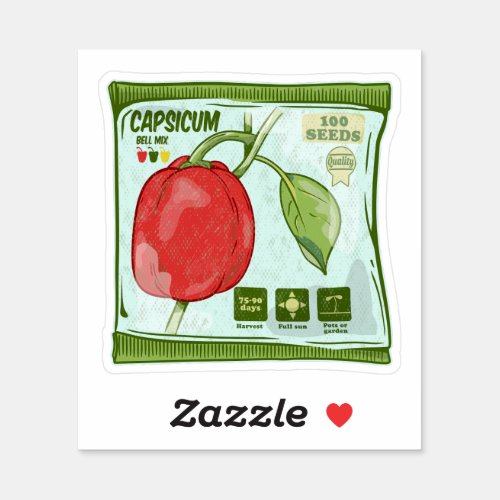 Capsicum Red bell pepper seeds Sticker