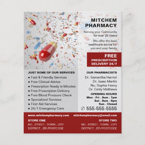 Capsule Design Pharmacy Pharmacists Advertising Flyer
