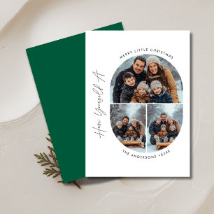 Capsule Photo Merry Little Christmas kids Family Holiday Card