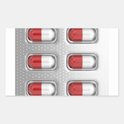 Capsules in blister pack rectangular sticker