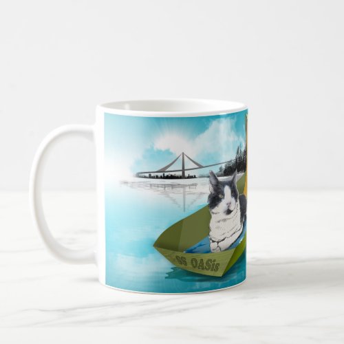 Capt Oliver  the SS OASis Cat in boat mug Coffee Mug