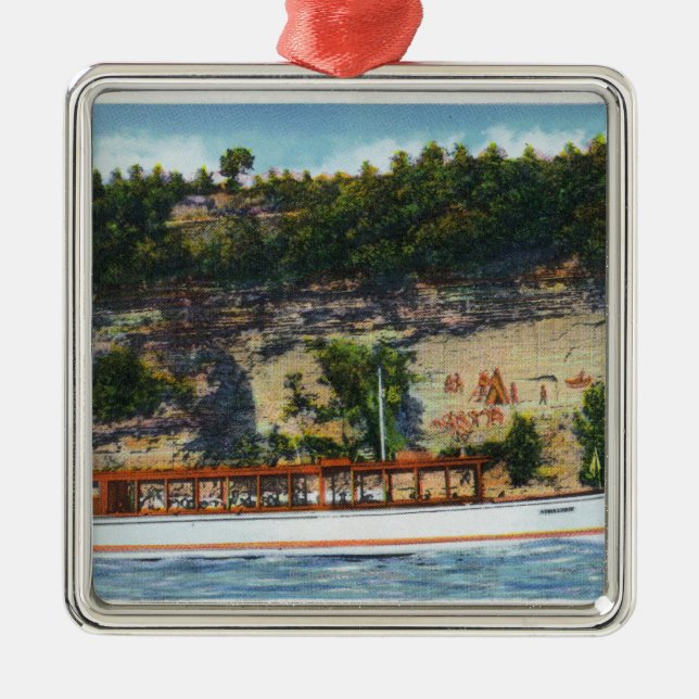 Capt. Palmers Lake Ride Stroller IV Boat Scene Metal Ornament (Front)