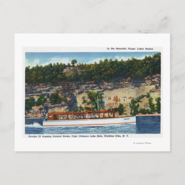 Capt. Palmers Lake Ride Stroller IV Boat Scene Postcard (Front)