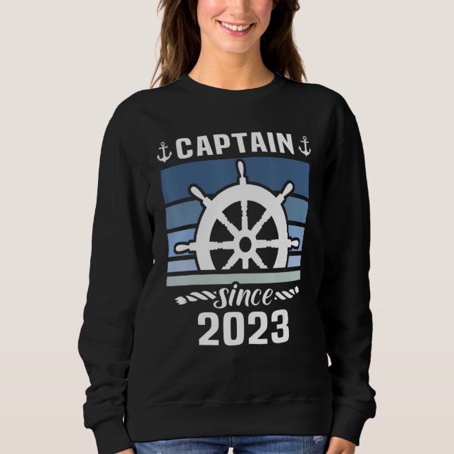 Captain 2023 Boat Driving Licence Motorboat Sailin Sweatshirt (Front)