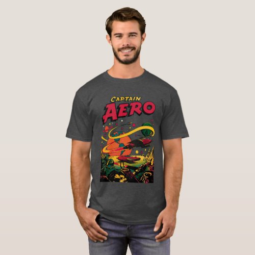 CAPTAIN AERO Cool Vintage Pulp Magazine T_Shirt