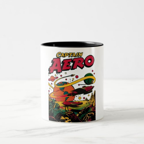 CAPTAIN AERO Cool Vintage Pulp Magazine T_Shirt Two_Tone Coffee Mug