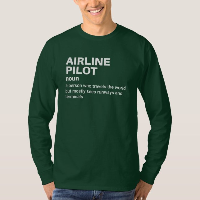 Captain Airline Pilot - Funny Definition T-Shirt (Front)