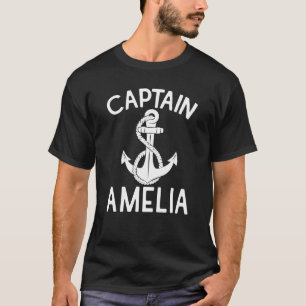 Captain Amelia Boat Ship Yacht Sailing Boating T-Shirt