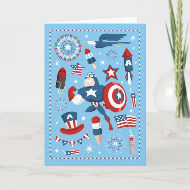 Captain America 4th of July Collage Card (Front)