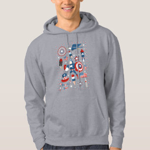 Captain America 4th of July Collage Hoodie