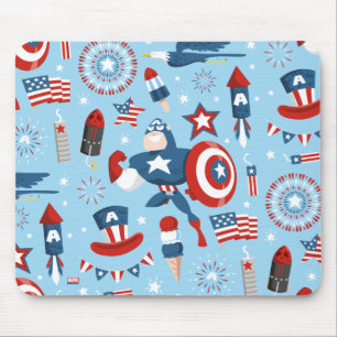 Captain America 4th of July Collage Mouse Pad