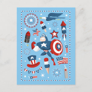 Captain America 4th of July Collage Postcard