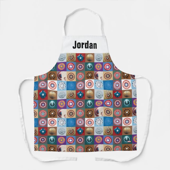 Captain America 75th Anniversary Shield Patchwork Apron (Front)