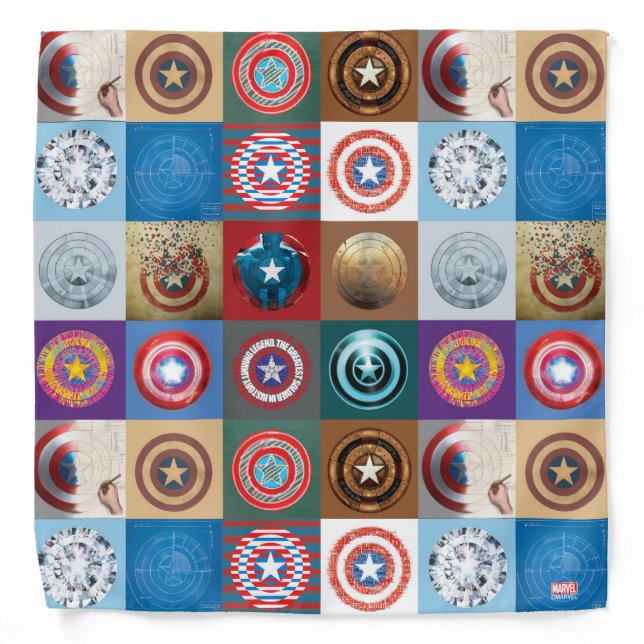 Captain America 75th Anniversary Shield Patchwork Bandana (Front)