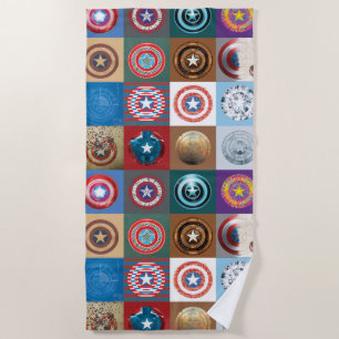 Captain America 75th Anniversary Shield Patchwork Beach Towel