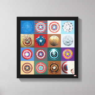 Captain America 75th Anniversary Shield Patchwork Canvas Print