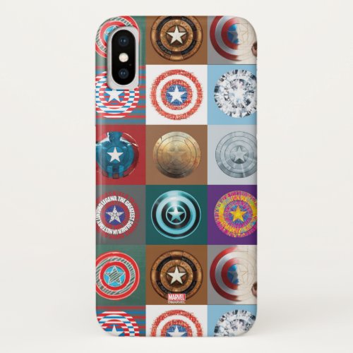 Captain America 75th Anniversary Shield Patchwork iPhone X Case