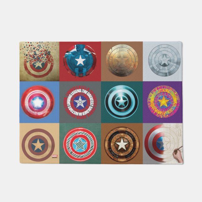 Captain America 75th Anniversary Shield Patchwork Doormat (Front)