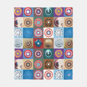 Captain America 75th Anniversary Shield Patchwork Fleece Blanket