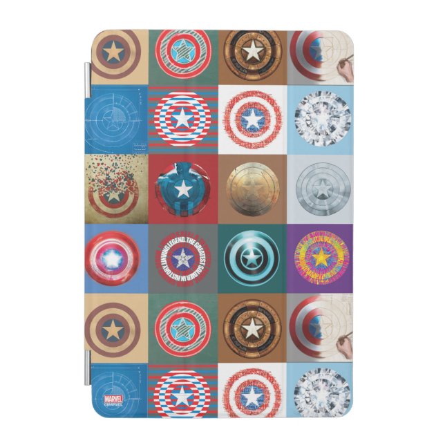 Captain America 75th Anniversary Shield Patchwork iPad Mini Cover (Front)
