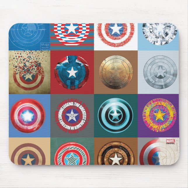 Captain America 75th Anniversary Shield Patchwork Mouse Pad (Front)
