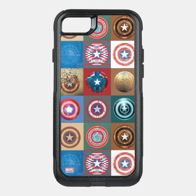 Captain America 75th Anniversary Shield Patchwork Otterbox iPhone Case (Back)