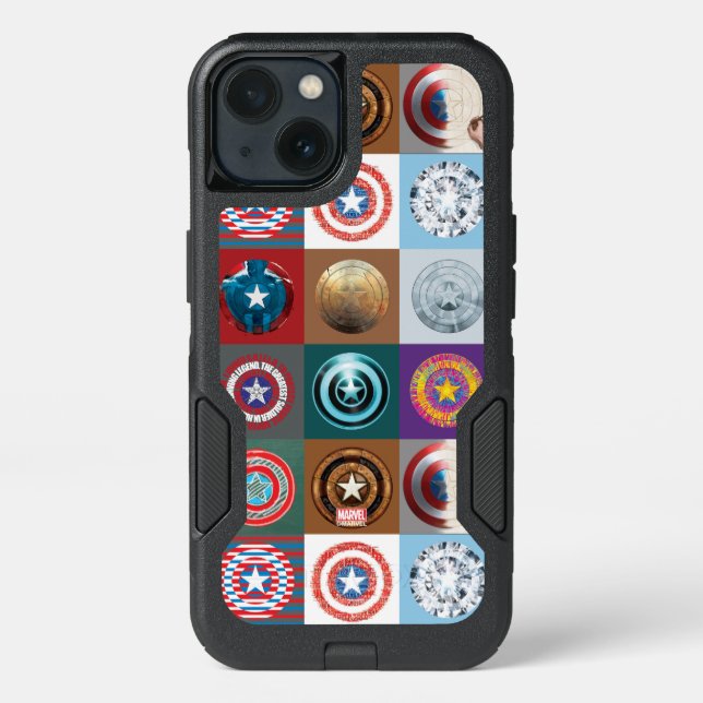 Captain America 75th Anniversary Shield Patchwork Otterbox iPhone Case (Back)