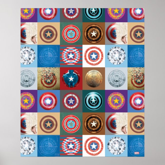 Captain America 75th Anniversary Shield Patchwork Poster (Front)