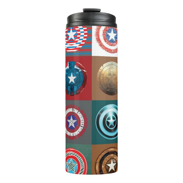 Captain America 75th Anniversary Shield Patchwork Thermal Tumbler (Front)